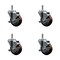Service Caster 3.5'' Maroon Poly Swivel 7/16'' Grip Ring Stem Caster Set with Brake, 4PK SCC-GR20S3514-PPUB-MRN-TLB-716138-4 - alternate 1
